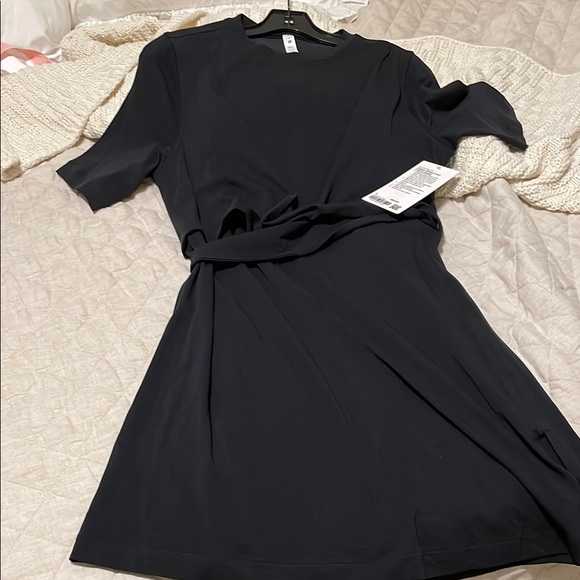 lululemon athletica Dresses & Skirts - Lululemon Cotton Wrap-Front T-Shirt Dress Above-Knee Length, New
